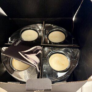 NWT Orrefors Crystal Quartet Votive Candel Holders by Helen Krantz